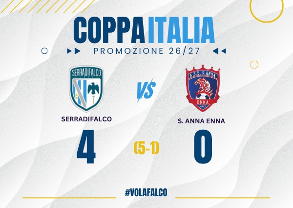 Il Serradifalco vola ai sedicesimi: Sant'Anna Enna sconfitto per 4-0